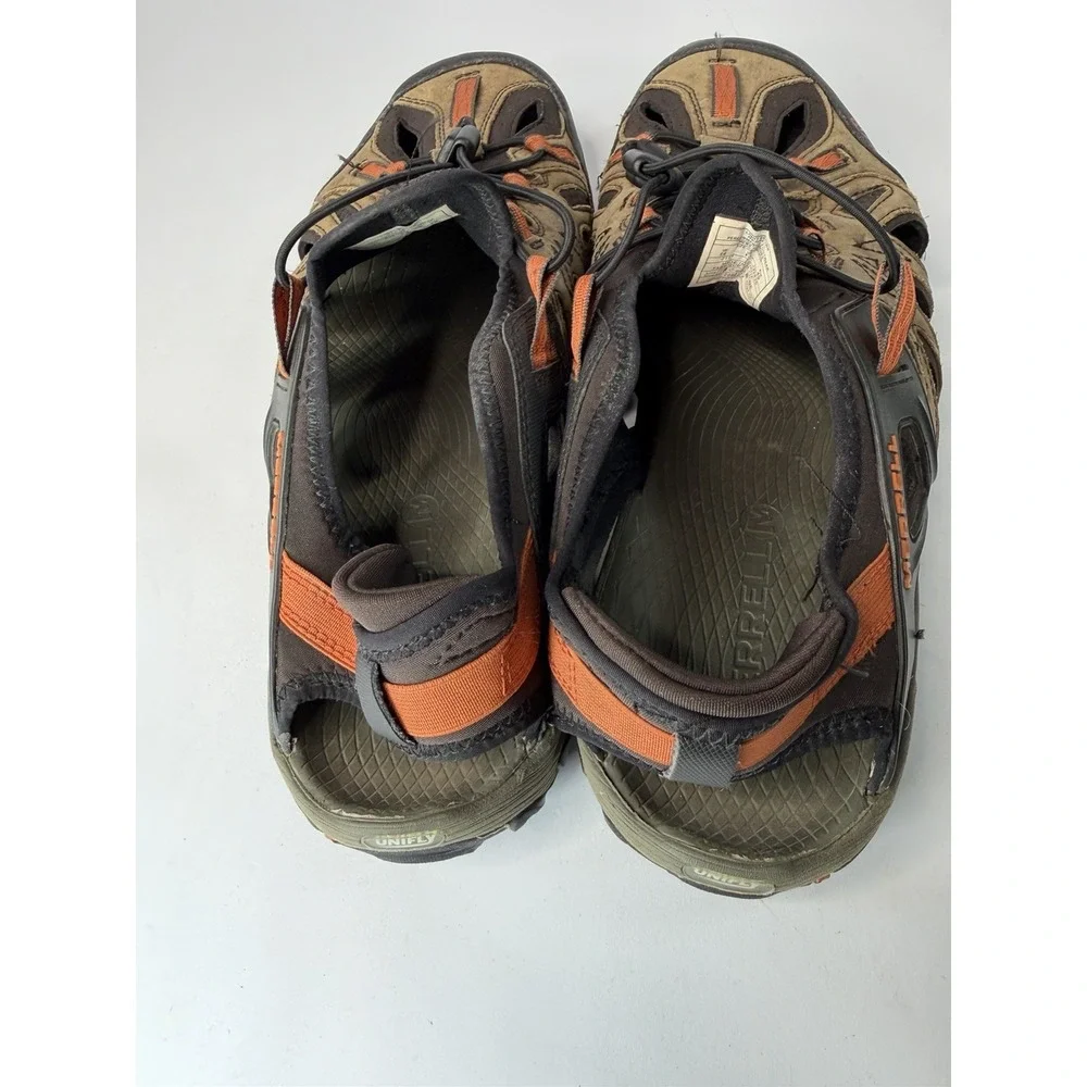 Merrell Light Tan Orange Brown Hiking Sandals Vibram Size 14